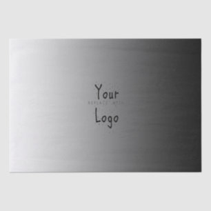 Elegant Gradient White to Black with Custom Logo Tissue Paper