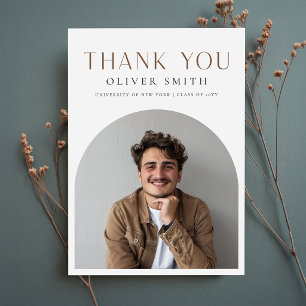Elegant Graduate Arch Photo Master Graduation Thank You Card