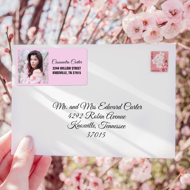 Elegant Graduate Custom Photo Address Label (Creator Uploaded)