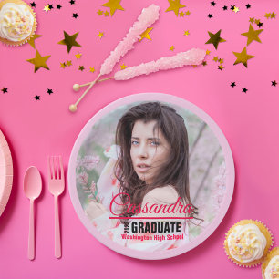 Elegant Graduate Custom Photo Paper Plate