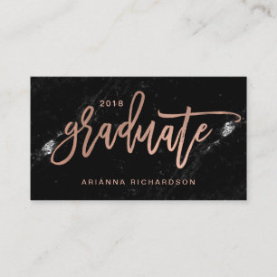 Elegant Graduate   Marble Photo Insert Name Card