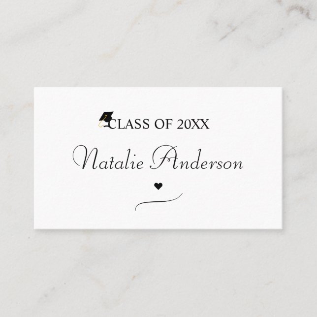 Elegant Graduate Name Calling Card – Class of 2026 (Front)