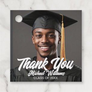 Elegant Graduate Photo 2026 Graduation Party Favour Tags