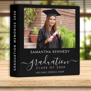 Elegant Graduate Photo Black Graduation Album Binder