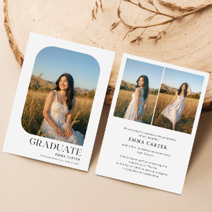 Elegant Graduate Photo Collage Graduation Announcement