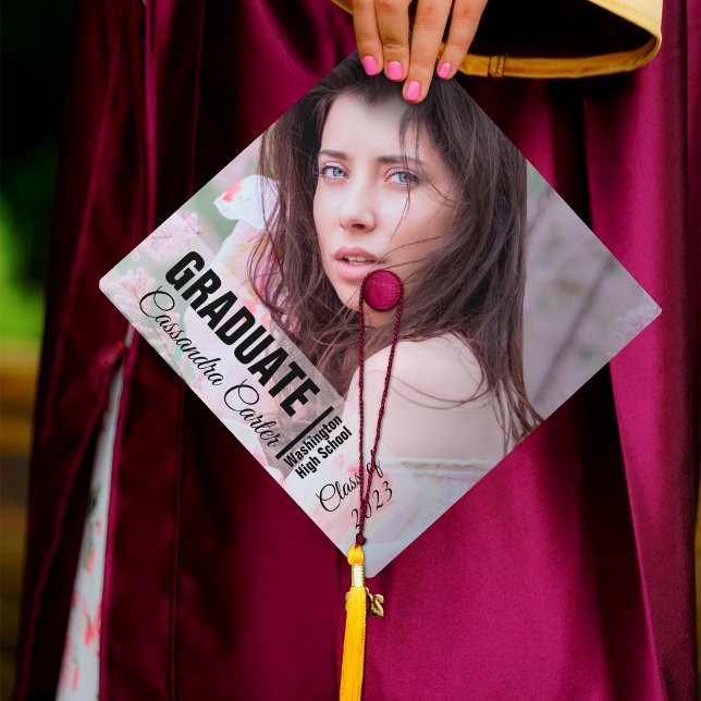Elegant Graduate Photo Graduation Cap Topper (Creator Uploaded)