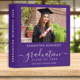 Elegant Graduate Photo Purple Graduation Album   Binder
