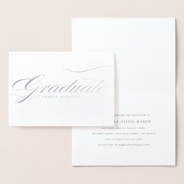 Elegant Graduate Real Foil Script Card (Display)