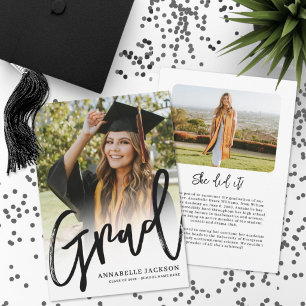 Elegant Graduate Simple Photo Graduation Announcement