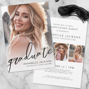 Elegant Graduate Simple Photo Graduation Invitation