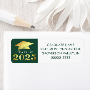 Elegant Graduation 2025 Faux Gold Foil Green