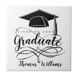 Elegant Graduation Add Name and Year Tile