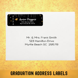 Elegant Graduation Address Year Glitter Return