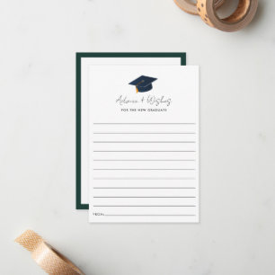 Elegant Graduation Cap Advice Stationery Card