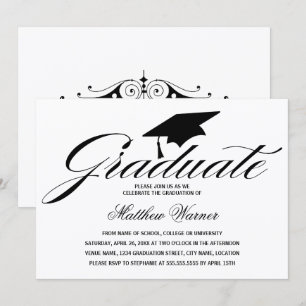 Elegant Graduation Cap Invitation