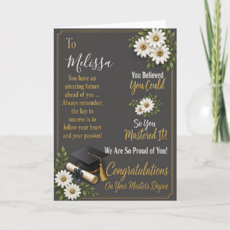 Elegant Graduation Card Master’s Degree