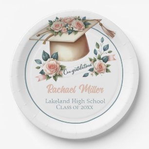 Elegant Graduation Celebration Design Paper Plate