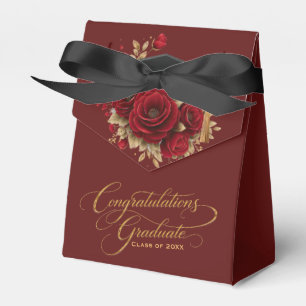 Elegant Graduation Celebration • Gold Script Favor Box