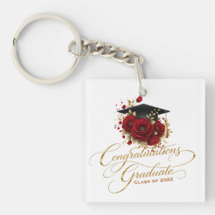 Elegant Graduation Celebration • Gold Script Keychain