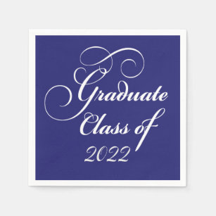 Elegant Graduation Class 2022 Blue  Napkin