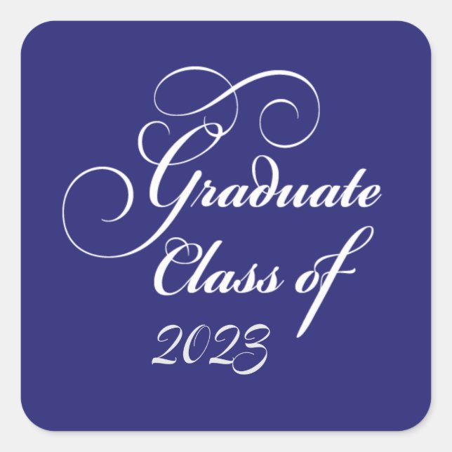 Elegant Graduation Class 2023 Blue Envelope Seal (Front)