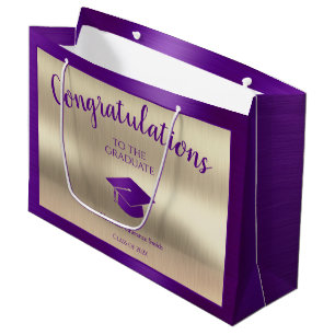 Elegant Graduation Class of 2021 Congratulations L Large Gift Bag