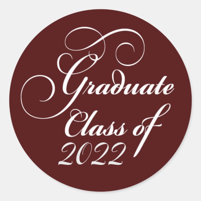 Elegant Graduation Class of 2022 Thank You Classic Round Sticker (Front)