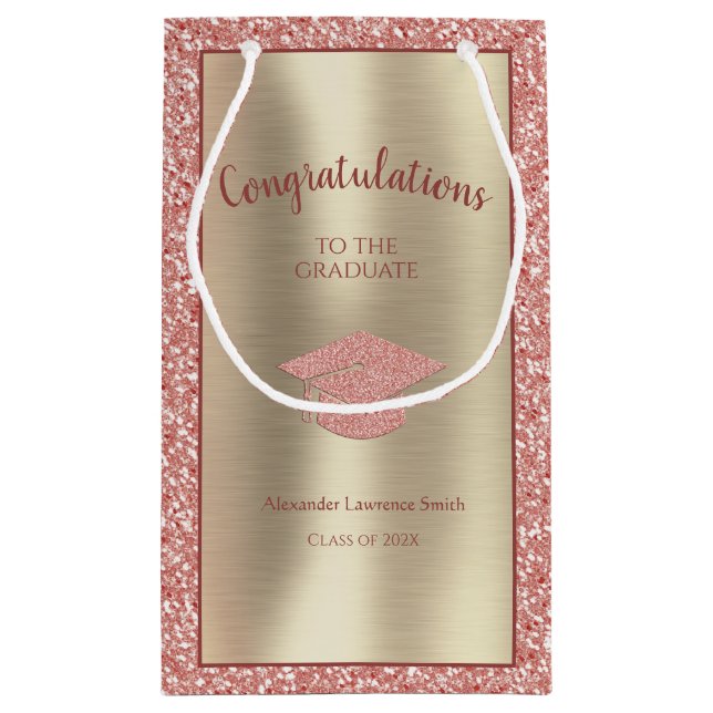 Elegant Graduation Class of 2024 Congratulations Small Gift Bag (Back)