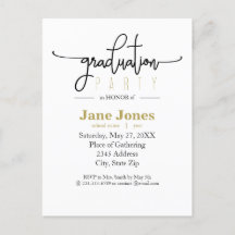 Élégant Graduation Faux Gold Foil Party Invitation
