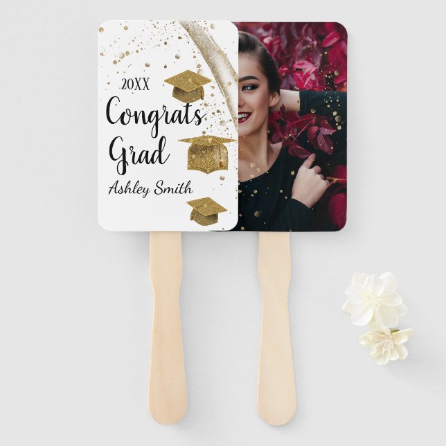elegant Graduation Hand Fan (Front and Back)