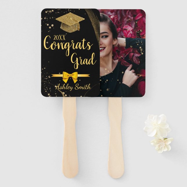 elegant Graduation Hand Fan (Front and Back)