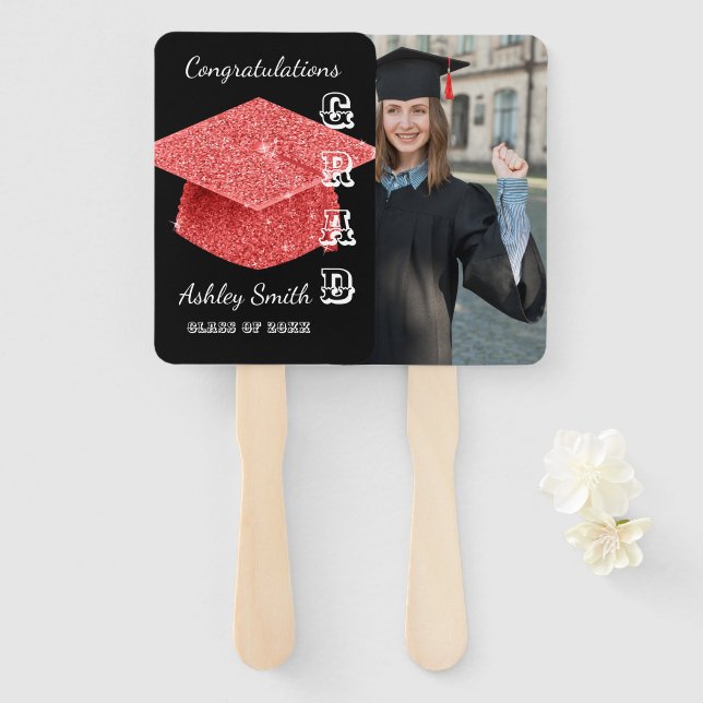 elegant Graduation Hand Fan (Front and Back)