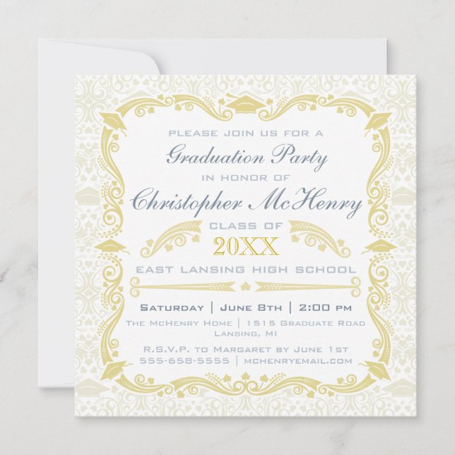 Elegant Graduation Invitation Announcement (Front)