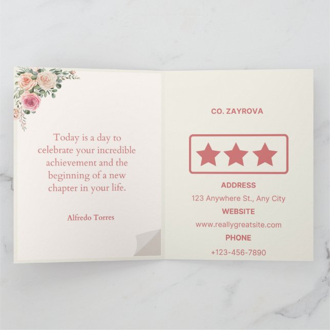 Elegant Graduation Invitation Card Template (Inside)