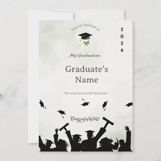 Elegant Graduation Invitation | Custom Name & Year (Front)