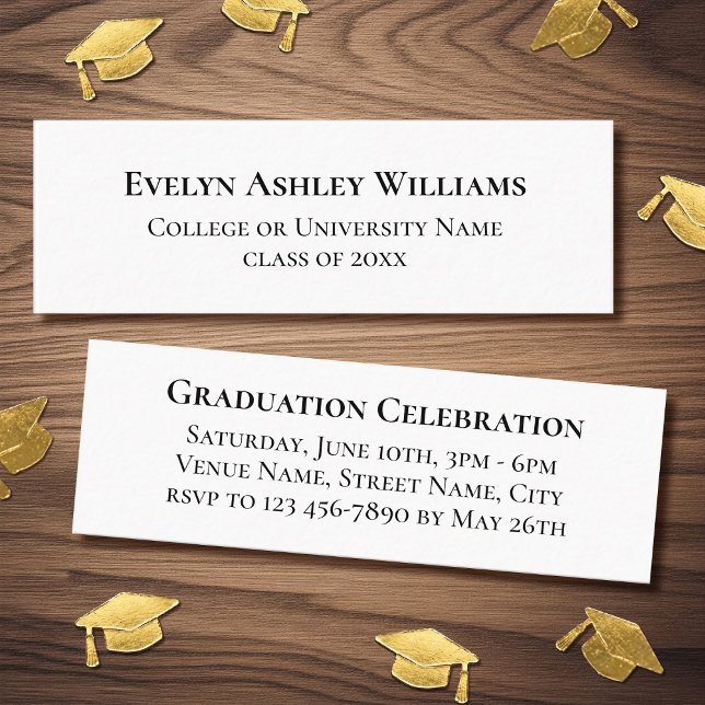 Elegant Graduation Name Invitation Insert Cards (Créateur téléchargé)
