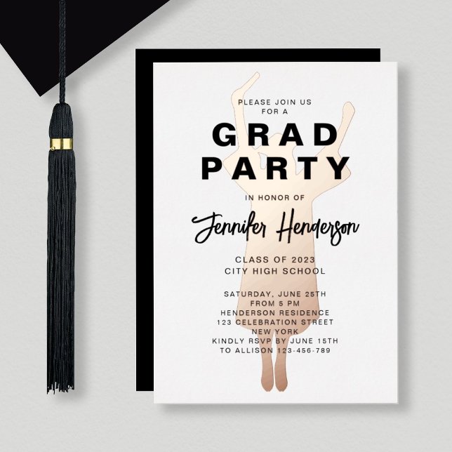 Elegant Graduation Party Black Rose Gold  (Creator Uploaded)