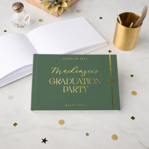 Elegant Graduation Party College School Graduate Guest Book