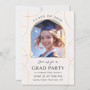 Elegant Graduation Party Invitation – photo card 