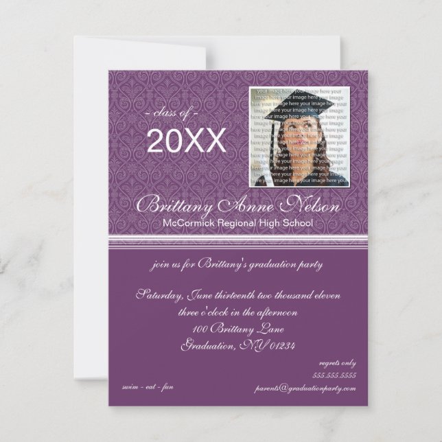 Elegant Graduation Party Invitations (Front)