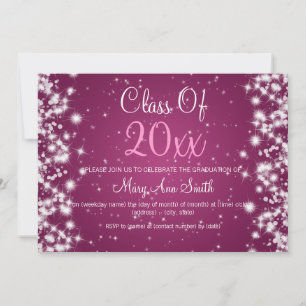 Elegant Graduation Party Winter Sparkle Berry Invitation
