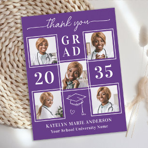Elegant Graduation Personalized 6 Photo Thank You Postcard