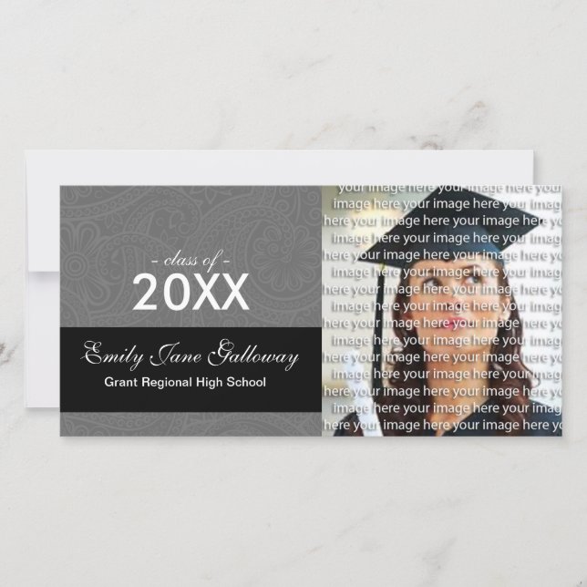 Elegant Graduation Photo Announcement Cards (Front)