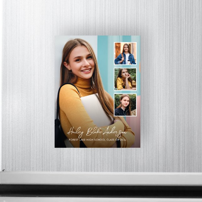 Elegant Graduation Photo Announcement Magnet Card (Creator Uploaded)