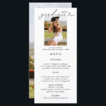 Elegant Graduation Photo Calligraphy Menu Card<br><div class="desc">This elegant graduation party menu card is the ultimate statement piece. It features calligraphy writing with an accent heart and two photos on the front and back.</div>