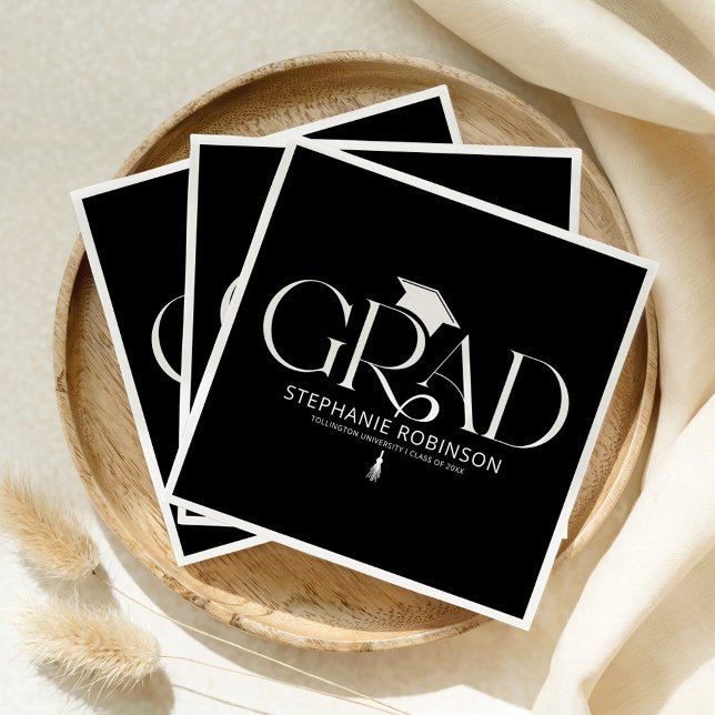 Elegant Graduation Tassel Black Napkin (Creator Uploaded)