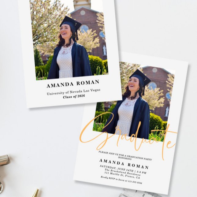 Elegant Graduation with Calligraphy Accent Invitation (Creator Uploaded)