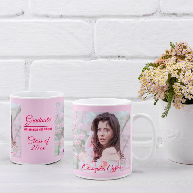 Élégant Gradué Custom Photo Mug (Créateur téléchargé)