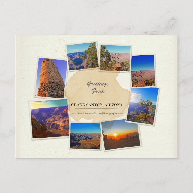 Elegant Grand Canyon Collage Postcard (Front)