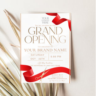 Elegant Grand Opening Ribbon Cutting Invitation